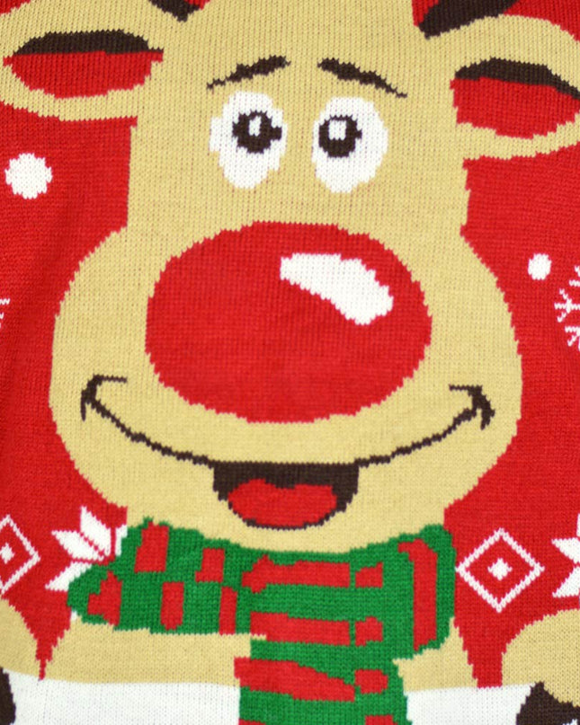 Christmas Sweater for Kids with Reindeer and Scarf