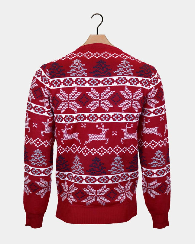 Kids Christmas Sweater Red with Polar Stars Design