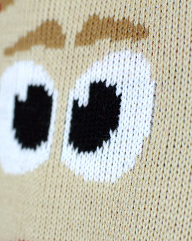 Red Christmas Sweater for Kids with Reindeer and Snow