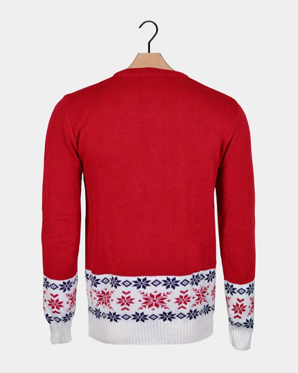 Kids Christmas Sweater Red with Reindeer and Snow