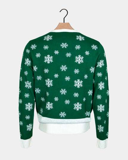 Green Christmas Sweater for Kids with Holly Jolly Sequins