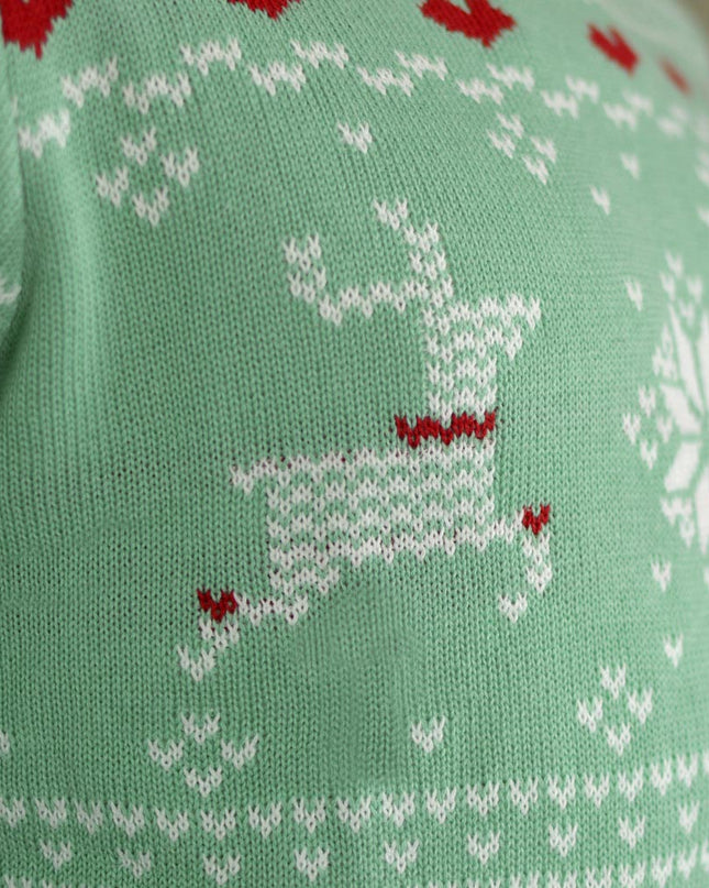 Kids Christmas Sweater Green with Sweet Christmas Theme