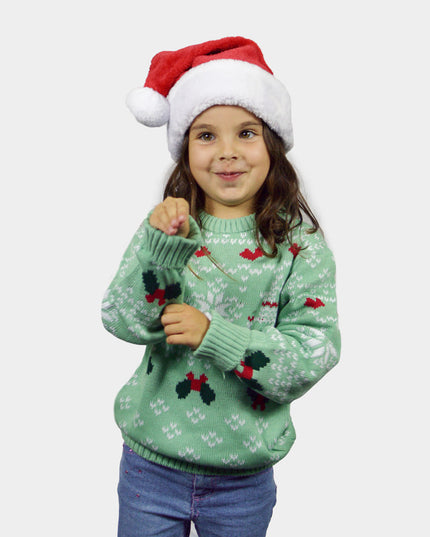 Kids Christmas Sweater Green Sweet Christmas Theme