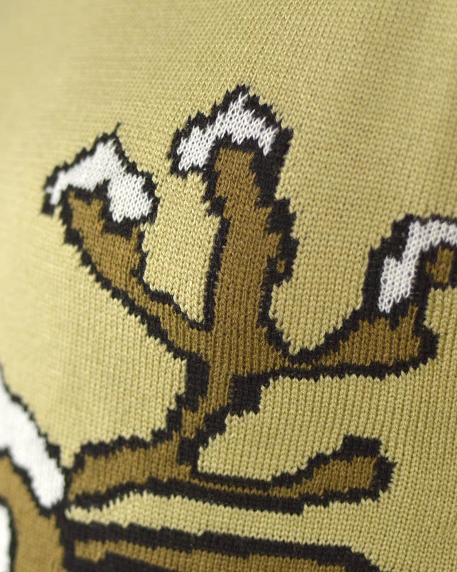 Beige Christmas Sweater with Reindeer