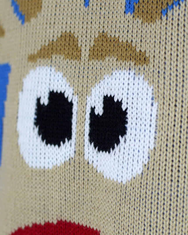 Sky Blue Christmas Sweater for Family with Reindeer