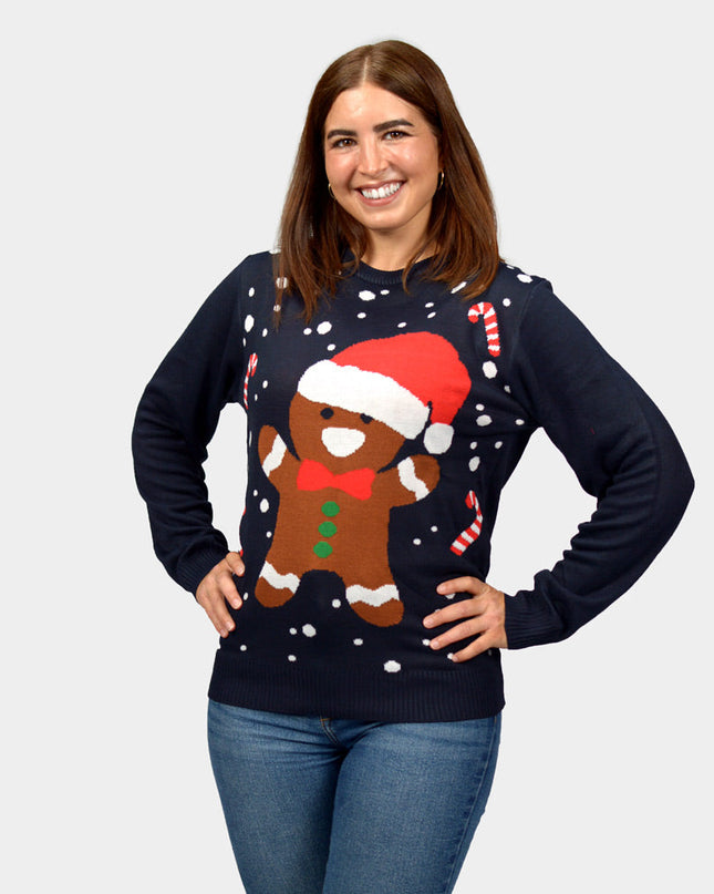 Blue Gingerbread Christmas Sweater for Family