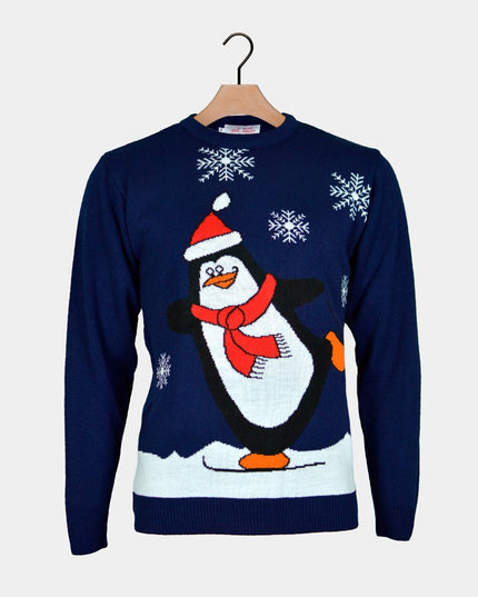 Christmas Sweater for Family Navy Blue with Penguin