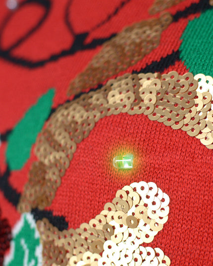 LED Christmas Sweater for Family with Sparkling Reindeer