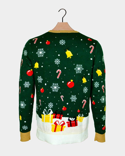 LED Christmas Sweater for Family with Santa Tied Up Design