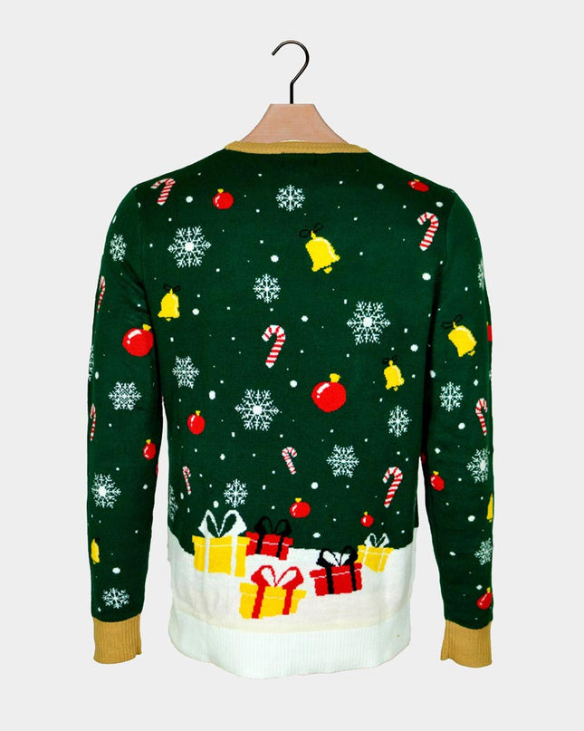 LED Christmas Sweater for Family with Santa Tied Up Design