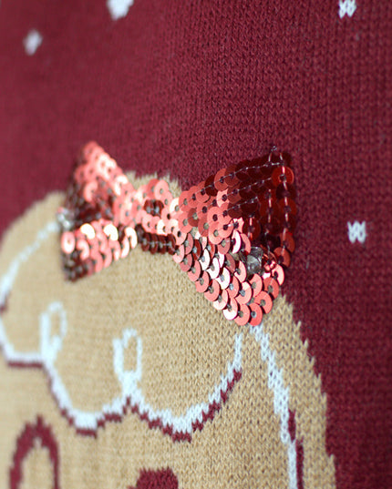 Christmas Sweater for Family with Light-Up LED Red Ginger Cookie