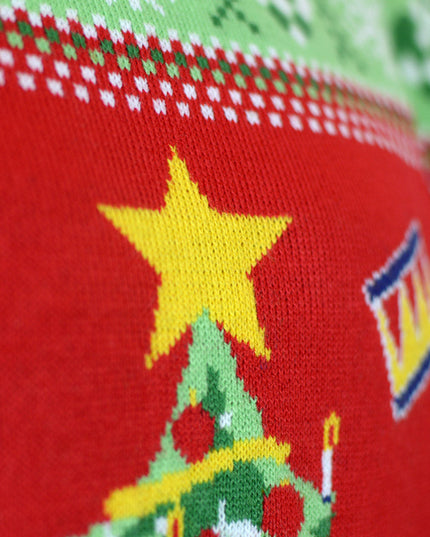 LED Light-Up Red Christmas Tree Family Sweater