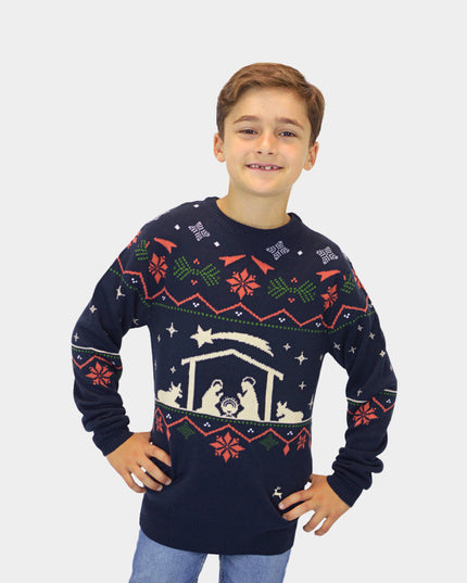 Family Christmas Sweater with Nativity Theme