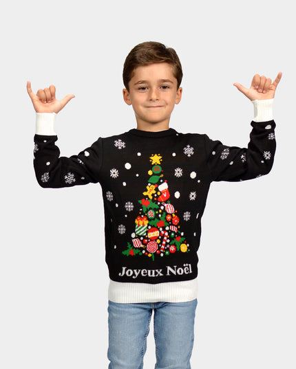 Black Family Christmas Sweater with Merry Christmas Design