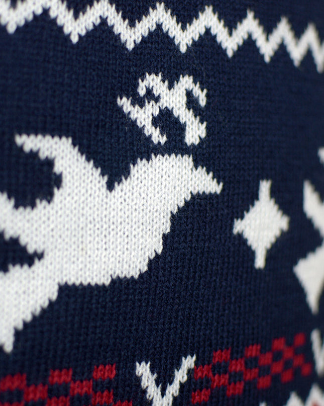 Family Christmas Sweater with Reindeer and Christmas Patterns
