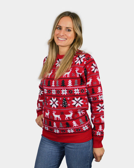 Christmas Sweater for Family with Reindeer, Trees, and Polar Stars