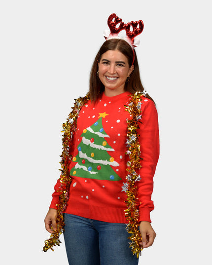 Red Christmas Tree Family Sweater
