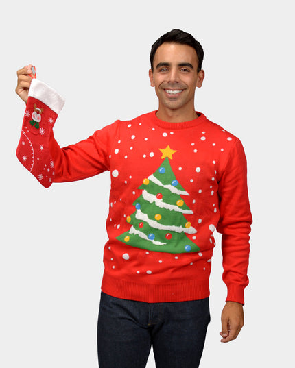 Red Christmas Tree Family Sweater