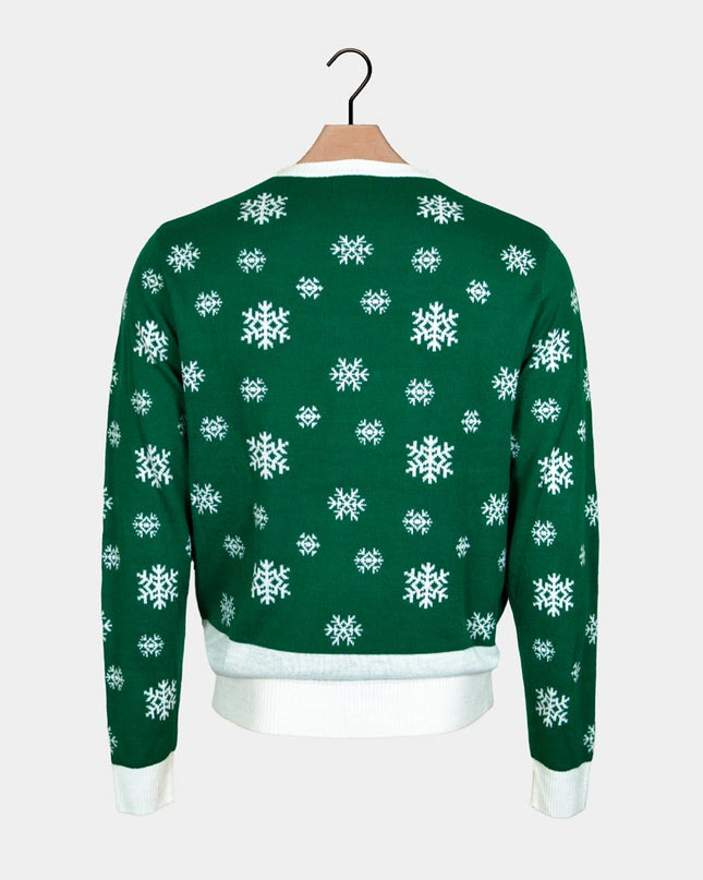 Family Christmas Sweater Green "Holly Jolly" with Sequins
