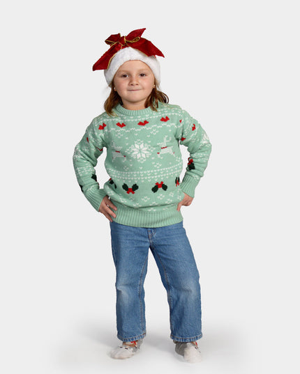 Green Sweet Christmas Sweater for Family