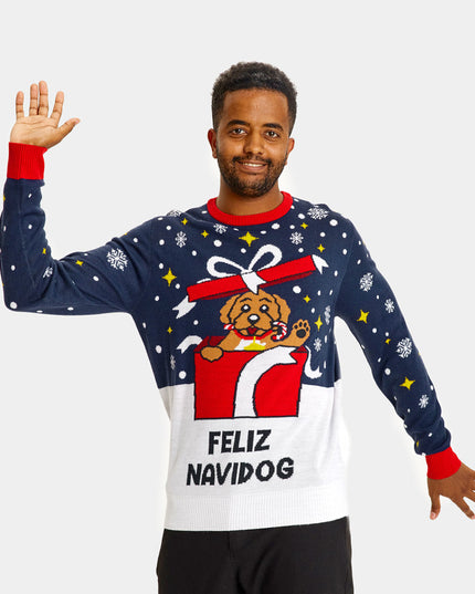 Christmas Sweater for Men Feliz Navidog