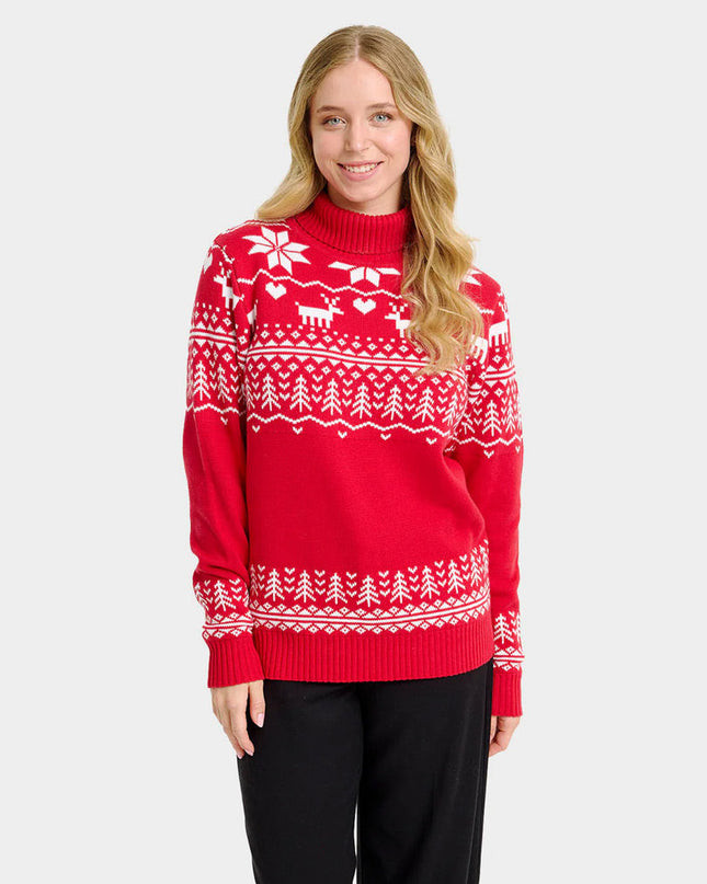 Women's Turtleneck "Greenlandish" Organic Cotton Christmas Sweater