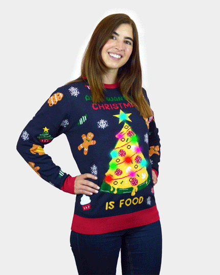 LED Christmas Food Sweater for Men