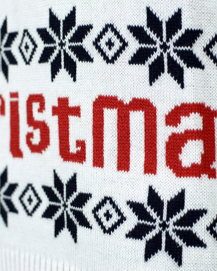 Blue Santa and Rudolph Christmas Sweater in Organic Cotton