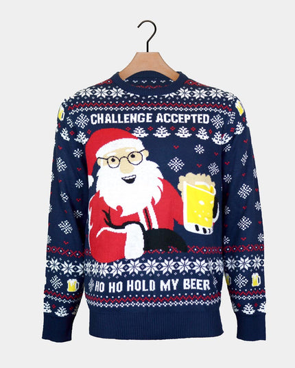3D Beer Pocket Christmas Sweater for Men