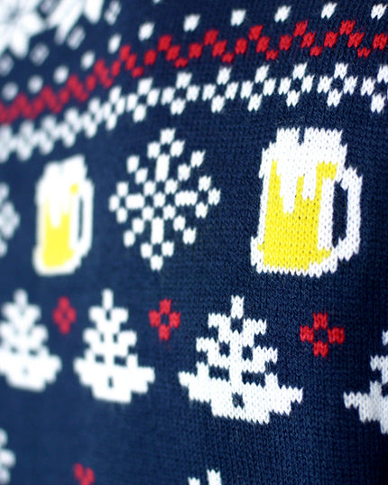 3D Beer Pocket Christmas Sweater for Men