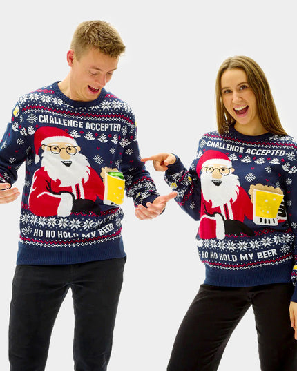 3D Beer Pocket Christmas Sweater for Men