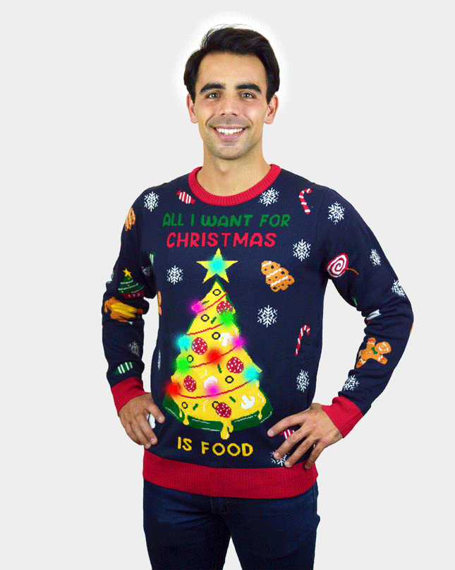 LED Christmas Food Sweater for Men