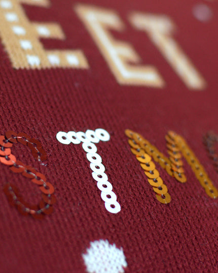 Light-Up Men's Christmas Sweater with Red Ginger Cookie