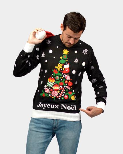 Men's Black Merry Christmas Sweater