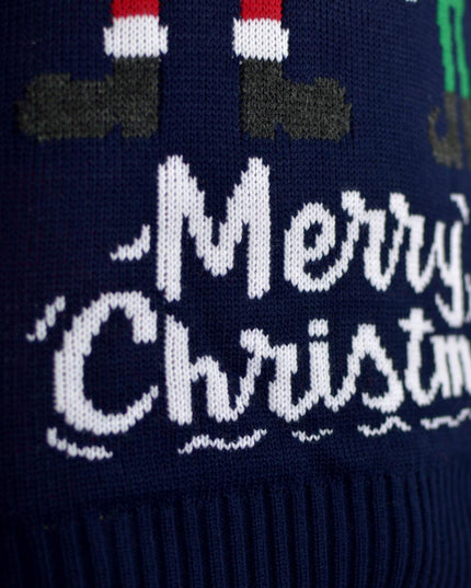 Christmas Sweater for Men Santa Claus and Elf Design