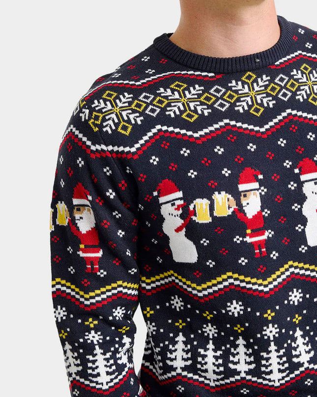 Men's Christmas Sweater "Toast Santa" for Festive Fun