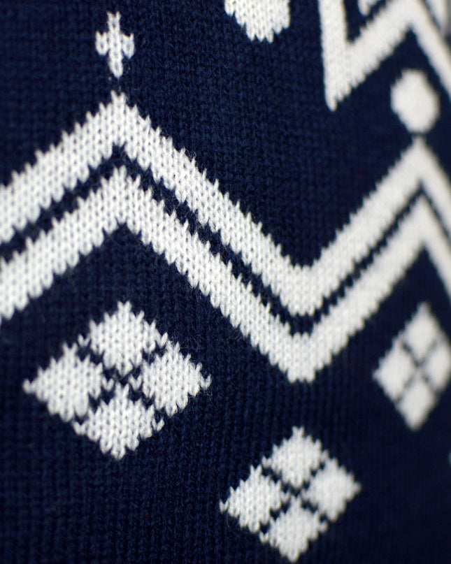 Men's Blue Sweater with Reindeer and Nordic Star