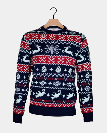 Christmas Sweater for Men with Reindeer and Patterns