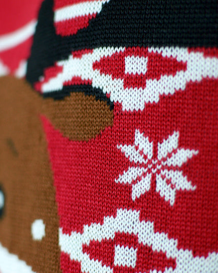 Red Christmas Sweater for Men with Rudolph Scarf