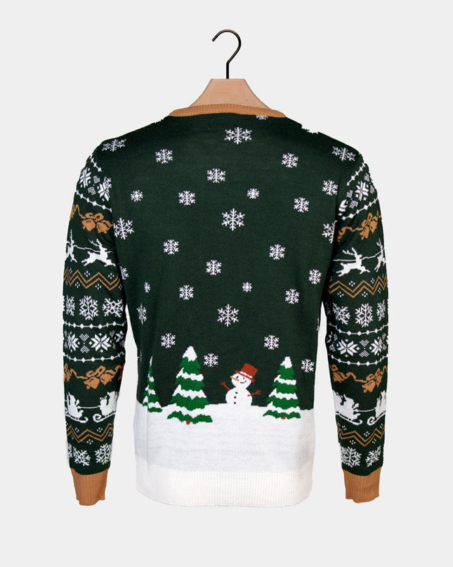 LED "Santa is Coming to Town" Christmas Sweater for Men