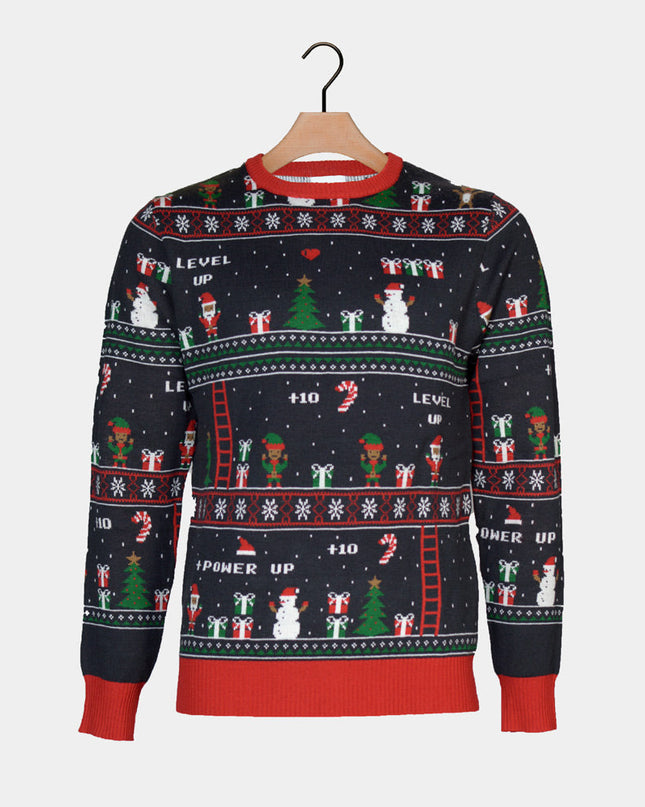 Retro Video Game Couple Christmas Sweater