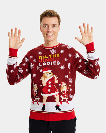 Christmas Sweater for Men Jingle Ladies with Sequins