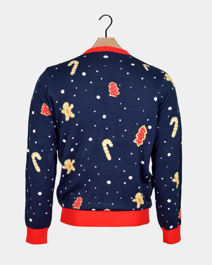 Light-Up LED Blue Ginger Cookie Sweater for Women