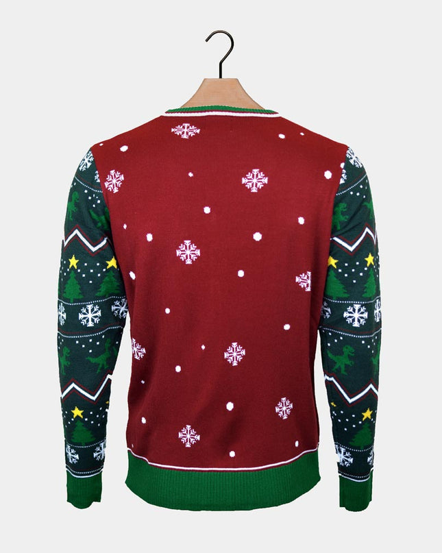 Luminous LED Christmas Sweater for Men Christmas Tree-Rex