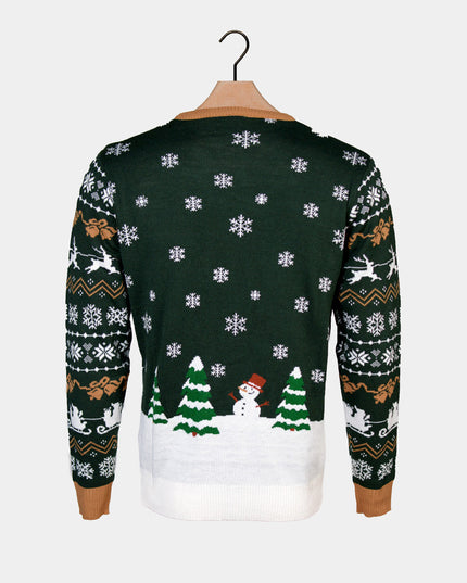 LED "Santa is Coming to Town" Couples Sweater