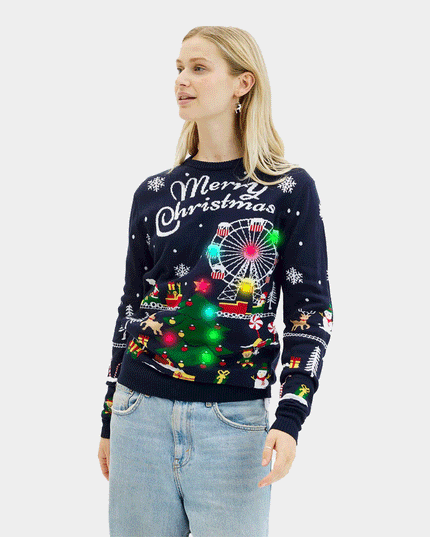 Women's LED Christmas Sweater Inspired by Christmas Market