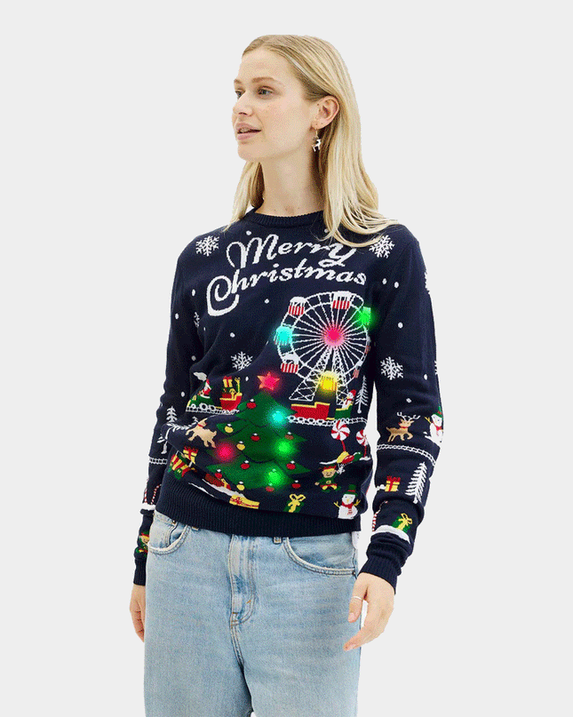 Women's LED Christmas Sweater Inspired by Christmas Market