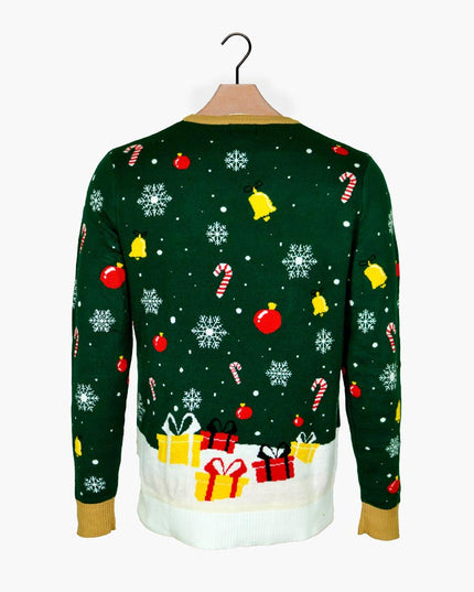 LED Santa Christmas Sweater for Men with Tied Design