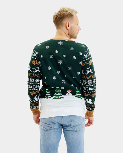 Men's LED Christmas Sweater "Santa is Coming to Town"