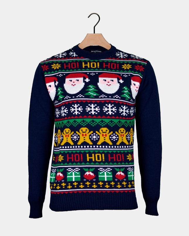 Christmas Sweater for Couples Santa Ho Ho Ho Design